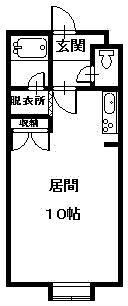 コットンハウス12(ワンルーム/1階)の間取り写真
