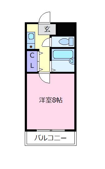ヒサティー松原(1K/5階)の間取り写真