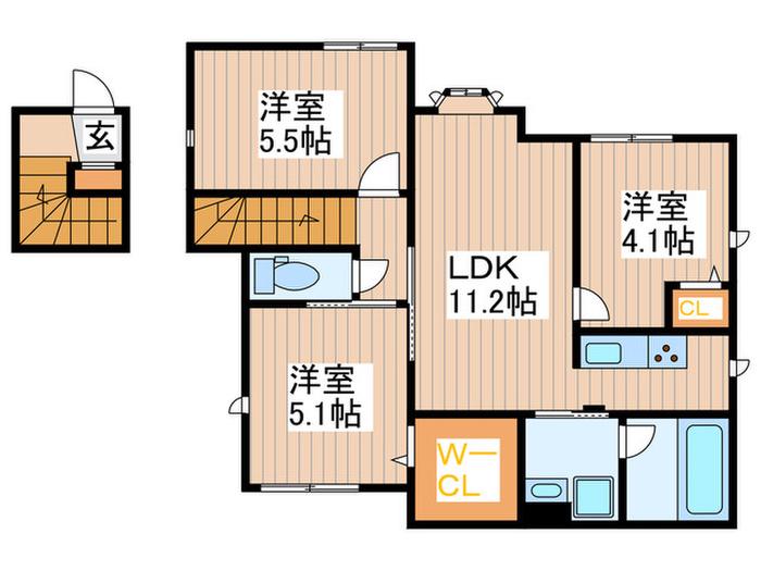 カルーナテラス(3LDK/2階)の間取り写真