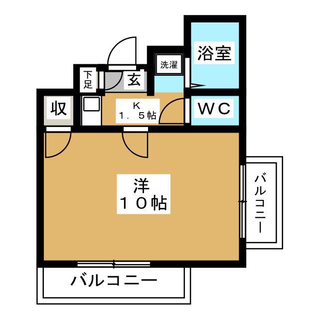 パークヒルズ(1K/3階)の間取り写真