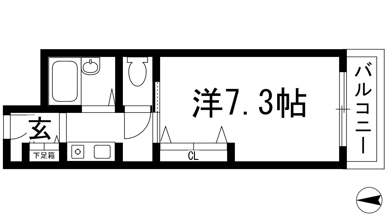 ラヴィータ箕面(1K/4階)の間取り写真