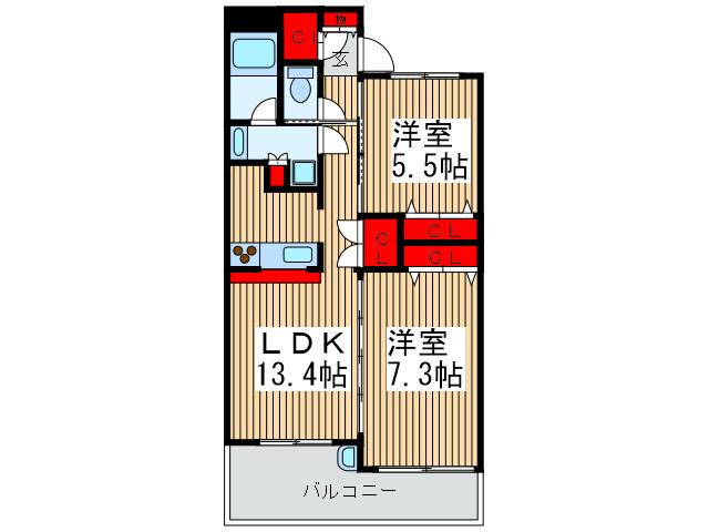 エコヴィレッジ志木(2LDK/4階)の間取り写真