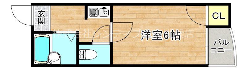 ゴットフィールド今里(1K/7階)の間取り写真