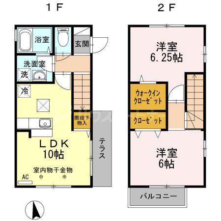 ゴールドクレスト(2LDK/1階)の間取り写真