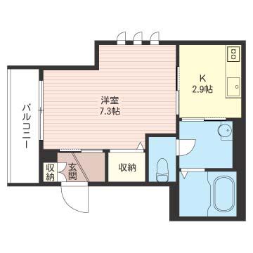 シンフォニーII(1K/3階)の間取り写真