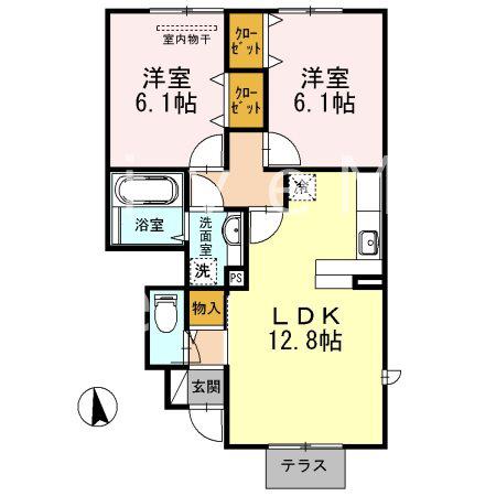 ソフィアコート A棟(2LDK/1階)の間取り写真