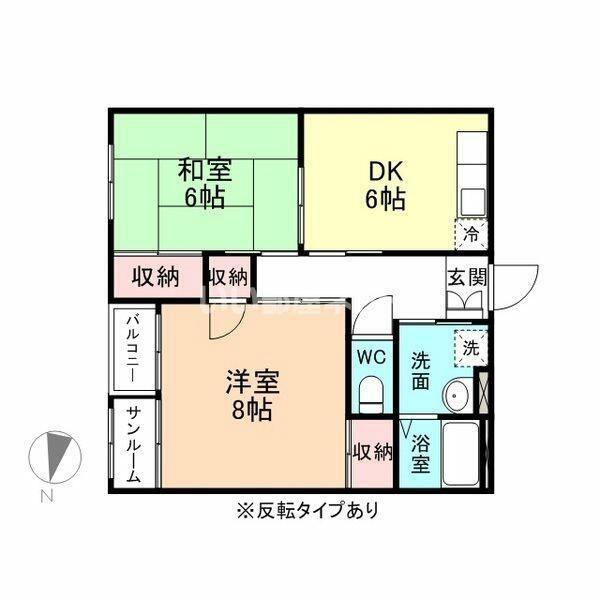 西武レインボープラザA(2DK/1階)の間取り写真