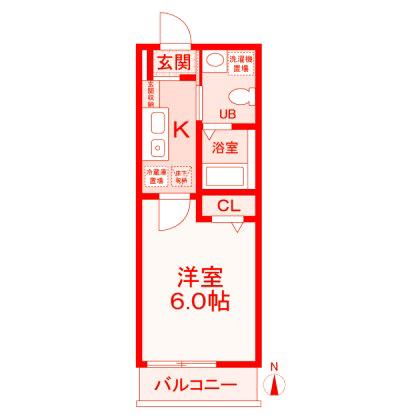 パルトネール綱島I(1K/2階)の間取り写真