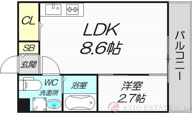 コスモクレスト柴島(1LDK/1階)の間取り写真