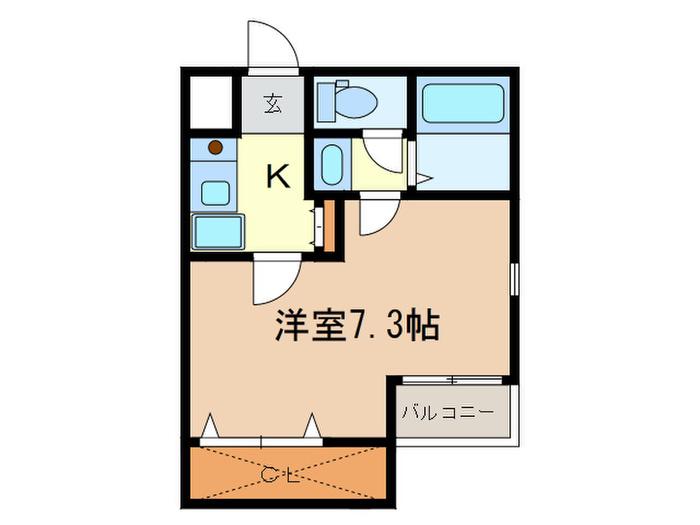 レヒナ-(1K/3階)の間取り写真