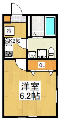 エテルノヴァローレ久米川(1K/1階)の間取り写真
