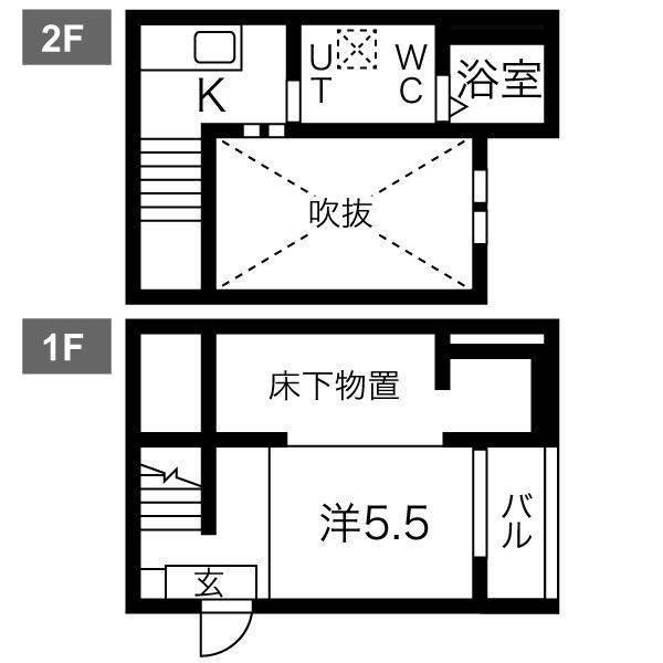 ローレルフォレスタホンジン(1SK/1階)の間取り写真