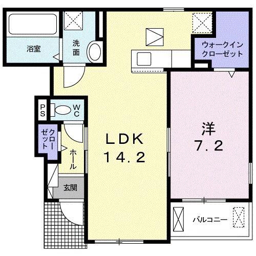 エテルノ セロ(1LDK/1階)の間取り写真