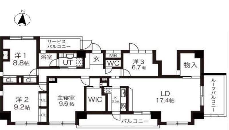 DELCCS SHINAGAWA(3SLDK/8階)の間取り写真