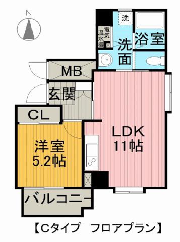 上幟町ハイム(1LDK/3階)の間取り写真