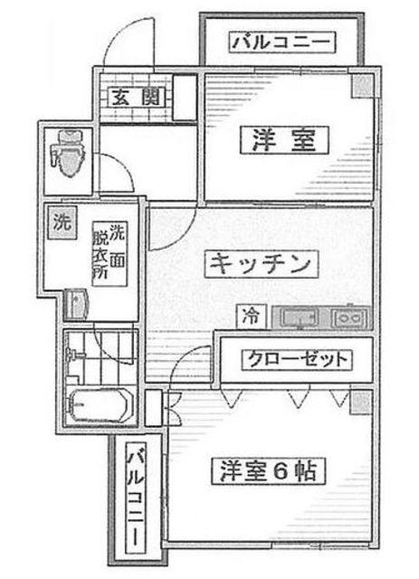 白山ハイツ(2DK/4階)の間取り写真