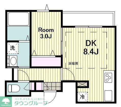 本町1丁目メゾン(1DK/3階)の間取り写真