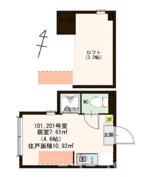 G-RESIDENCE AKABANE(ワンルーム/2階)の間取り写真