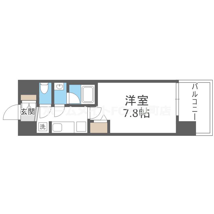 ALIVIS浪速東SOL TERRACE(1K/7階)の間取り写真