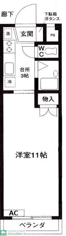 第9アオイビル(1K/3階)の間取り写真