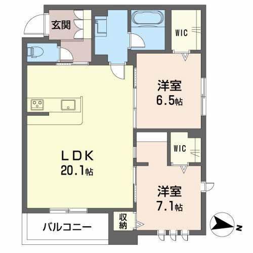 サニーウエスト(2LDK/3階)の間取り写真