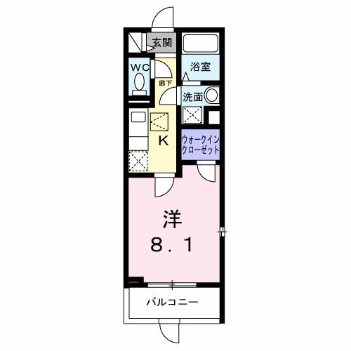 ヒカルサ神戸王塚台2(1K/1階)の間取り写真