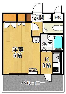 NDビルハイツ(1DK/4階)の間取り写真