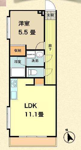 ラプラージュ(1LDK/1階)の間取り写真
