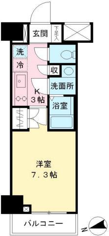ACOLT府中緑町(1K/5階)の間取り写真