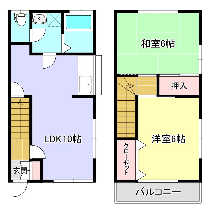 山形ハイツ(2LDK/1階)の間取り写真
