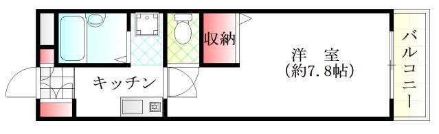 AXIS-WILL古市STA(1K/2階)の間取り写真