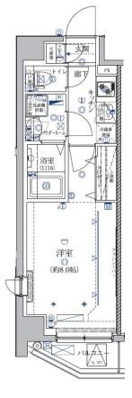 クレイシア菊川(1K/5階)の間取り写真