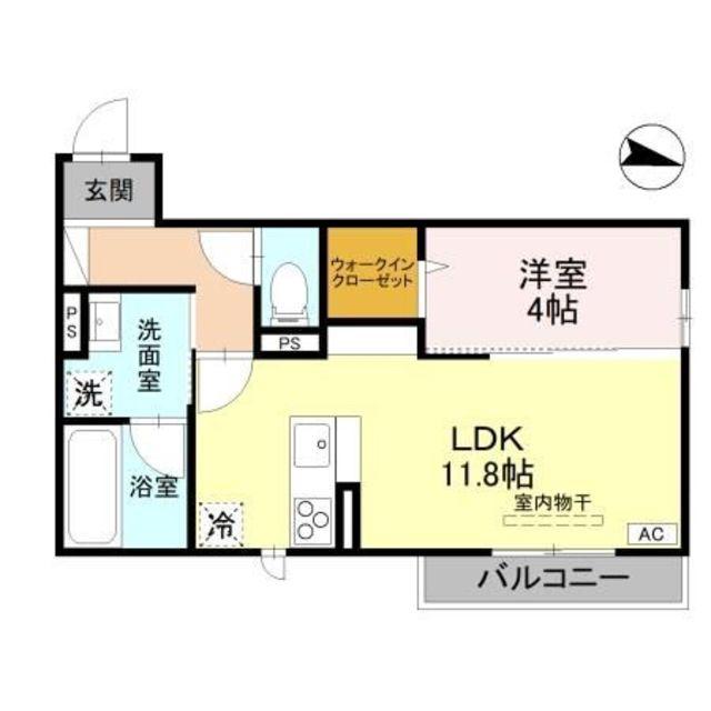 セレニテ(1LDK/2階)の間取り写真