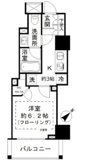クレヴィアタワー池田山(1K/3階)の間取り写真