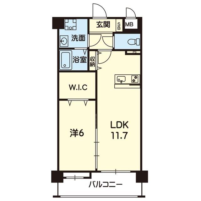シエル大津イースト(1LDK/3階)の間取り写真