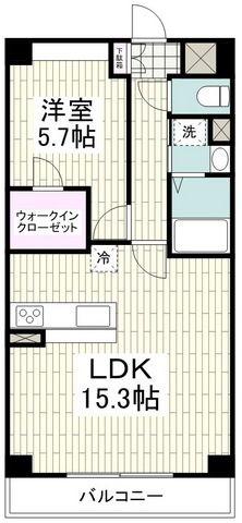 ラグリーチネ(1LDK/2階)の間取り写真