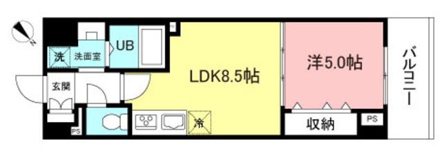 フランディール大泉(1LDK/4階)の間取り写真