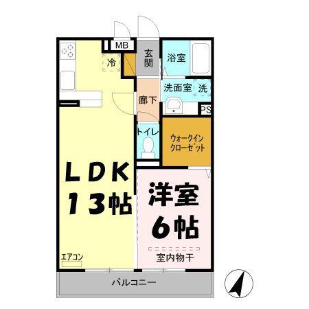 カーサⅠ(1LDK/3階)の間取り写真
