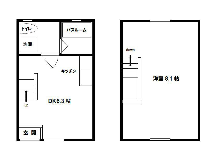 サンマリノ鷲塚(1DK/1階)の間取り写真