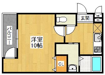 フジパレス園田Ⅲ番館(1K/2階)の間取り写真