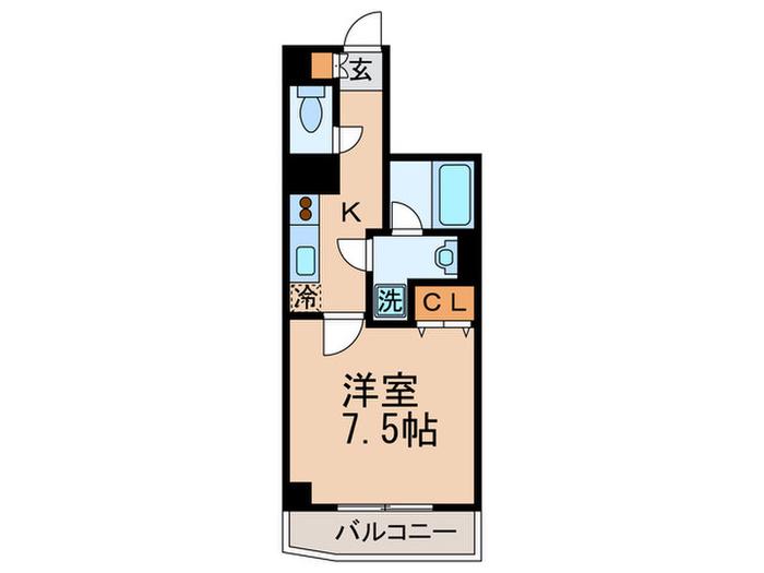 REVEUR SHINAGAWA-リヴェール品川(1K/2階)の間取り写真