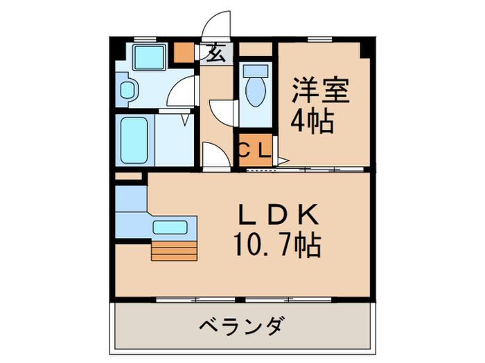 エフ・エムLIFE(1LDK/1階)の間取り写真