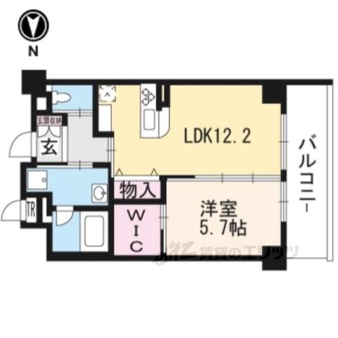グランドマスト京都嵯峨野(1LDK/2階)の間取り写真