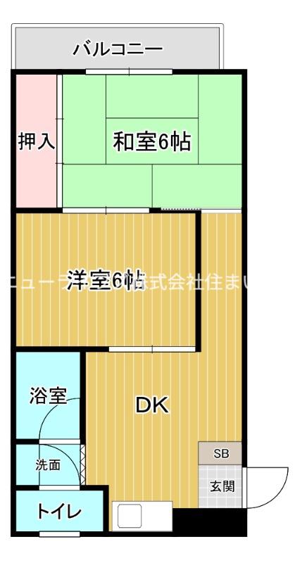 メゾン赤松(2DK/1階)の間取り写真