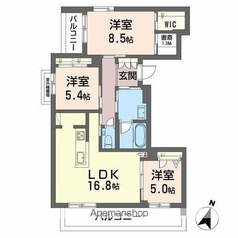 プレミアス大濠西(3LDK/4階)の間取り写真