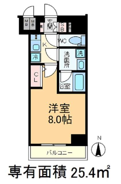 メインステージ滝野川グレイス(1K/2階)の間取り写真