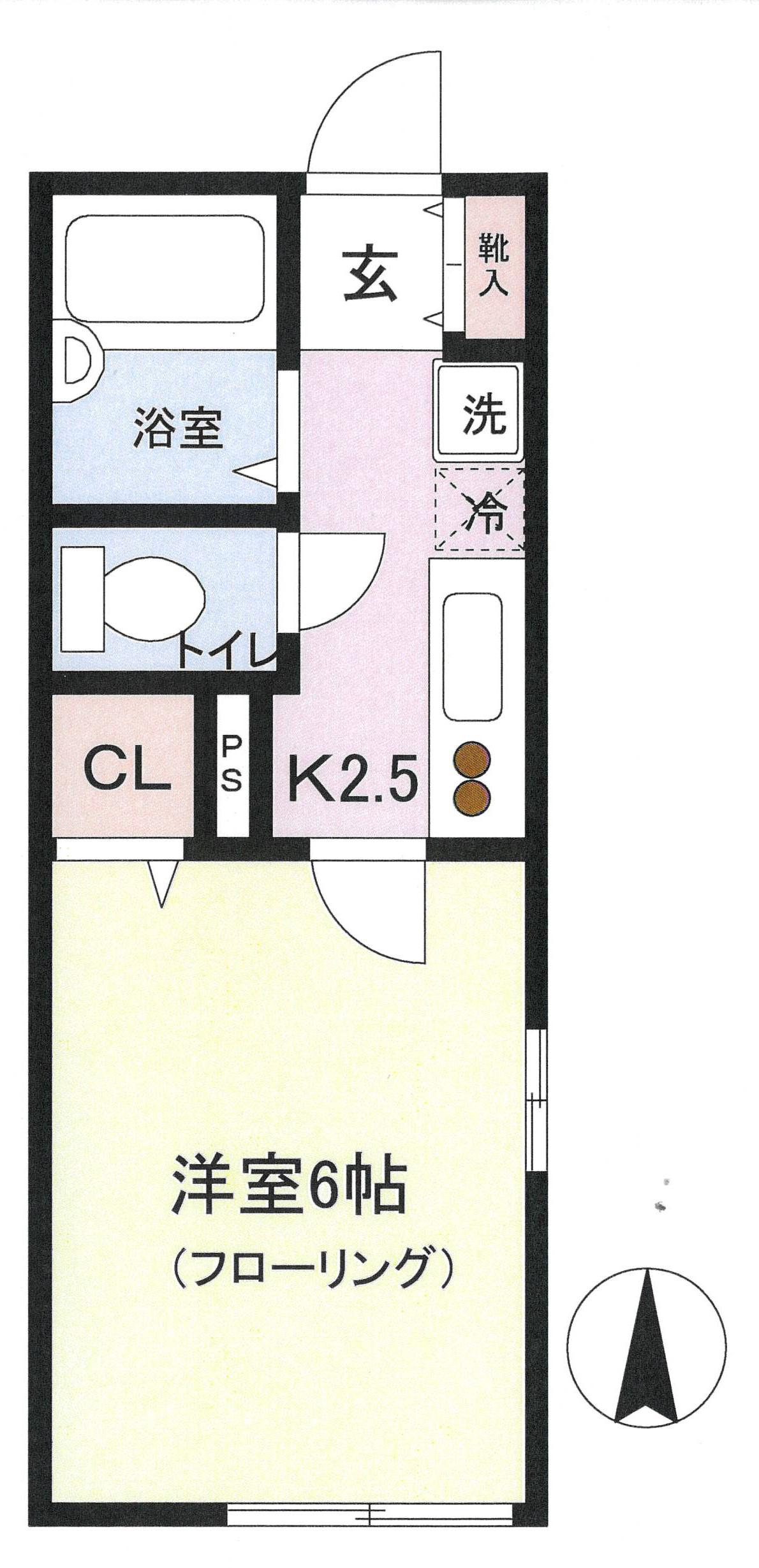 西武有楽町線 新桜台駅 徒歩4分 2階建 築27年(1K/1階)の間取り写真