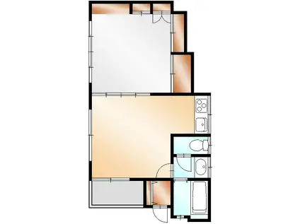 ＪＲ南武線 鹿島田駅 徒歩7分 2階建 築46年(1LDK/2階)の間取り写真