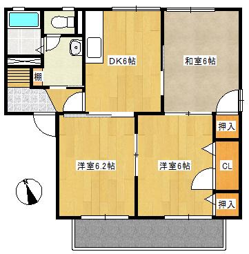 コーポ新宮苑(3DK/1階)の間取り写真