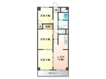 クレセント桜島(3LDK/3階)の間取り写真